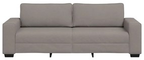 Sofá de 3 lugares tecido 180 cm cinzento-acastanhado