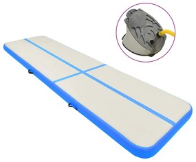 vidaXL Colchão de ginástica insuflável c/ bomba 800x100x15 cm PVC azul