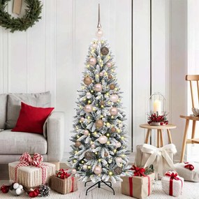 vidaXL ÁrvoredeNatalArtificial com luzes de tira LED Branco 120cm PVC