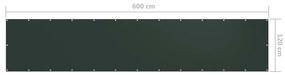 Tela de varanda 120x600 cm tecido Oxford verde-escuro