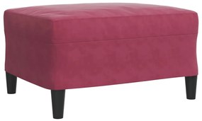 3pcs conjunto sofás c/ almofadões e rolos veludo vermelho tinto
