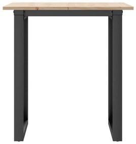 Mesa de jantar estrutura em O 70x70x75 cm pinho e aço
