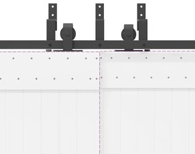 Kit de ferragens para porta deslizante 400 cm aço preto