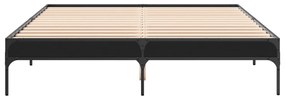Estrutura de cama 150x200 cm derivados de madeira/metal preto