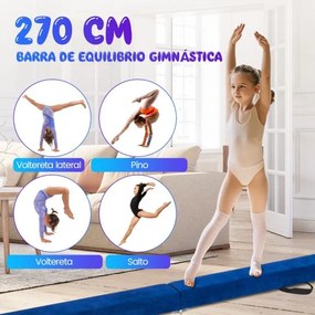 Barra de equilíbrio Ginástica dobrável com base de madeira maciça e superfície antiderrapante de espuma portátil com alça para crianças e adolescente