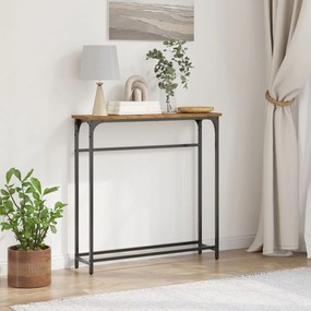Mesa de Consola vidaXL Madeira Velha 75x19,5x75 cm Madeira Envernizada
