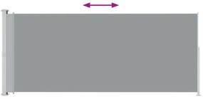 Toldo lateral retrátil para pátio 180x500 cm cinzento