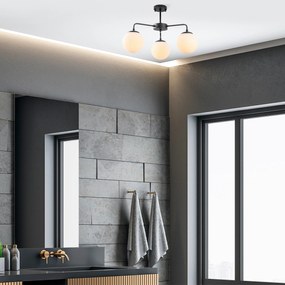 Candeeiro de Teto Viran – Preto e Creme – 56 x 56 x 43 cm