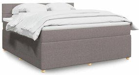 vidaXL Cama com molas/colchão 180x200 cm tecido castanho-acinzentado