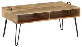 Mesa de centro em madeira de mangueira maciça 100x60x45 cm