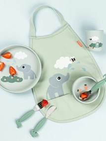 Conjunto de refeição com ventosa Elphee verde