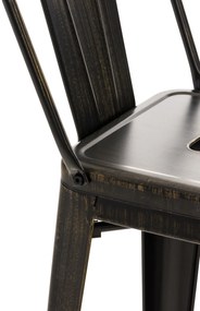 Banco de bar Mason em metal 44 x 96 x 43 cm Preto + Dourado