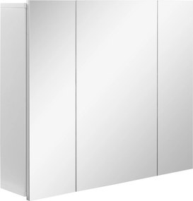 kleankin Armário de Casa de Banho com 3 Portas com Espelho Armário de Parede com Prateleiras Internas Ajustáveis 70x15x60 cm Branco | Aosom Portugal