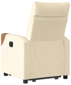 Poltrona reclinável elevatória elétrica tecido cor creme