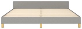 Estrutura de cama 180x200 cm tecido cinzento-claro