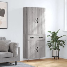 vidaXL Armário alto 69,5x34x180 cm derivados de madeira sonoma cinza