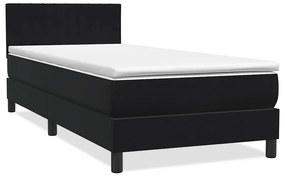 Cama box spring com colchão 90x210 cm veludo preto