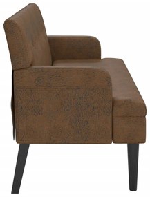 Banco com encosto 112x65,5x75 cm camurça castanho