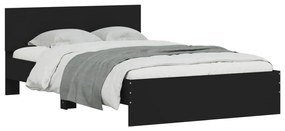 Estrutura de cama com cabeceira 135x190 cm preto