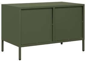 Móvel de TV 68x39x43,5 cm aço laminado a frio verde-azeitona