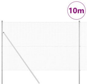 Cerca de Arame Soldado com 7 Postes 1,5x10 m Aço Galvanizado