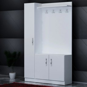 Hall Stand Naturel – Branco – 110x180x31,8 cm