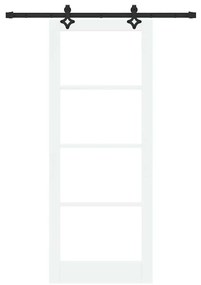 Conjunto de Porta Deslizante vidaXL com Hardware Branco 83x211 cm Made