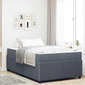 vidaXL Estrutura de cama com colchão Cinzento escuro 120 x 200 cm