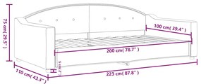 Sofá-cama 100x200 cm tecido cinzento-escuro