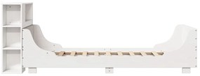 Cama sem colchão 90x200 cm madeira de pinho maciça branco