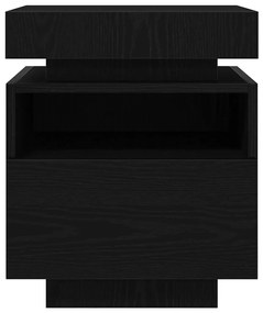Criado-mudo vidaXL com Luzes LED Carvalho Preto 40x39x48,5 cm