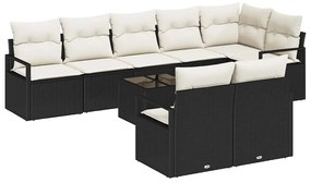 Conjunto de Sofás de Jardim com 8 Peças e Almofadas em Rattan Poly Mar