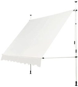 Toldo telescópico e retrátil resistente aos raios UV impermeável com manivela manual altura regulável para janela varanda 250 x 125 cm bege