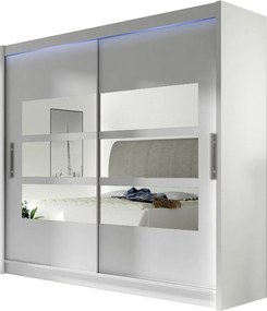 Roupeiro Closico 101, Branco, 215x180x58cm, 147 kg, Portas para roupeiro: Deslizante, Número de prateleiras: 5, Número de prateleiras: 5