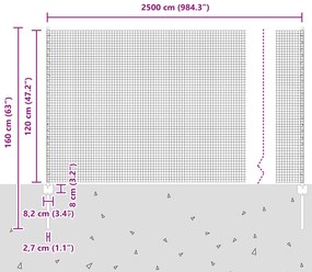Cerca de Arame Soldado com 22 Postes U Cinza 1.2x25 m Aço