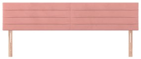 Cabeceira de cama 2 pcs veludo 90x5x78/88 cm rosa