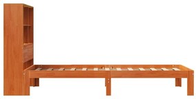 Cama com estante sem colchão 90x190cm pinho maciço castanho-mel