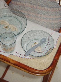 Conjunto refeição com brilhantes KONGES SLOJD azul