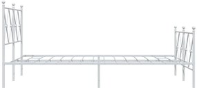 Estrutura de cama com cabeceira e pés 120x190 cm metal branco
