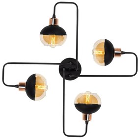 Candeeiro de Teto Ani – Preto e Cobre – Diâmetro 72 cm, Altura 22 cm