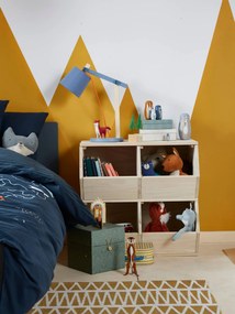 Móvel Montessori, com 4 compartimentos, Toys bege claro liso com motivo