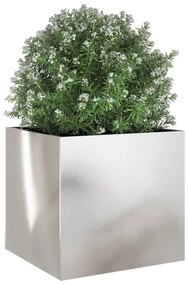 Vaso/floreira 49x47x46 cm aço inoxidável prateado