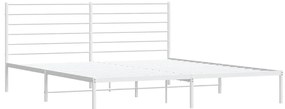 Estrutura de cama com cabeceira 193x203 cm metal branco