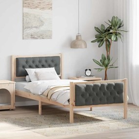 vidaXL Estrutura da Cama com cabeceira Cinza Escuro 90 x 190 cm