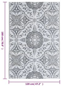 Tapete de exterior ARAKIL Cinzento claro 120x180 cm PP