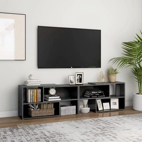 Móvel de TV 149x30x52 cm derivados de madeira cinza brilhante
