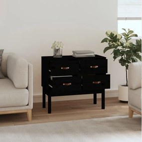 Mesa consola 90x40x78 cm madeira de pinho maciça preto