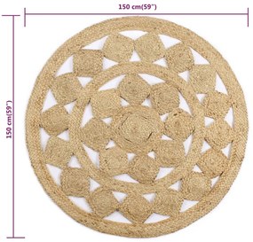 Tapete artesanal em juta trançada 150 cm