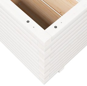 Vaso/floreira de jardim 90x60x49,5 cm pinho maciço branco
