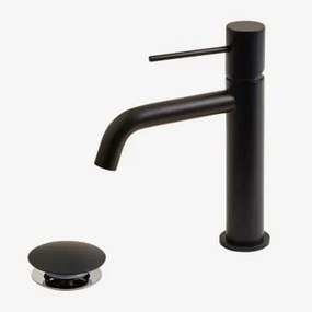 Conjunto De Torneira De Pia De Latão Click-clack E Válvula De Drenagem Orveta Preto & ↑20 Cm & Válvula Com Transbordo - Sklum